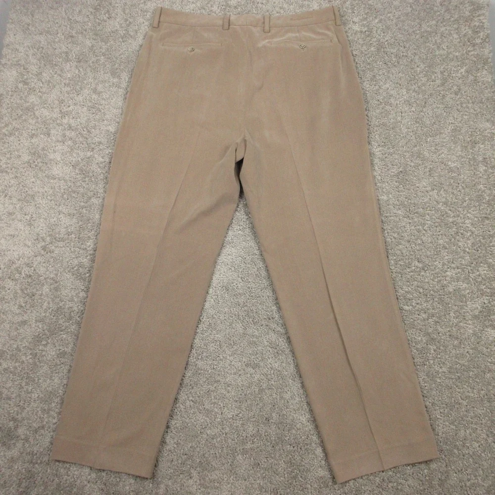 Tommy Bahama Pants Mens 36x30 Brown‎ Silk Rayon Pleated Trousers Straight